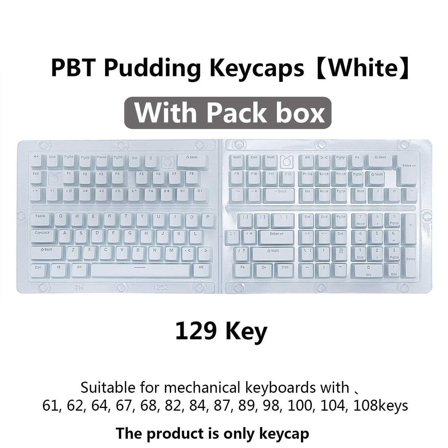 Keycaps PBT Pudding 129 teclas Keycap Perfil OEM Tampa de teclado Para teclado mecânico Kit Mx Switch Retroiluminação RGB 87 104 Teclados Gamer