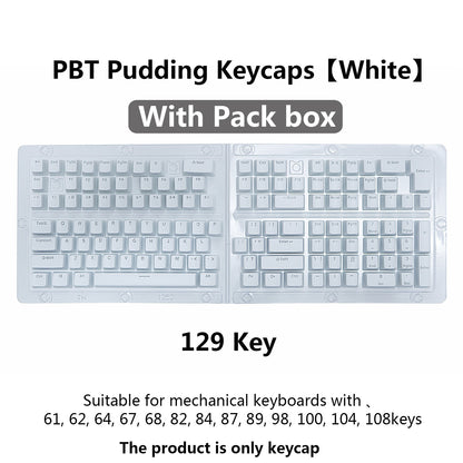 Keycaps PBT Pudding 129 teclas Keycap Perfil OEM Tampa de teclado Para teclado mecânico Kit Mx Switch Retroiluminação RGB 87 104 Teclados Gamer