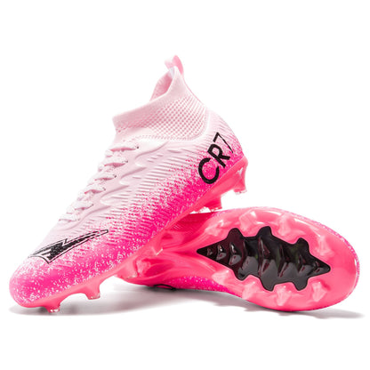 Men's High Tops Lace Up Soccer Cleats, Lightweight Professional Athletic Football Cleats Mens Athletic Shoes for Training Soccer