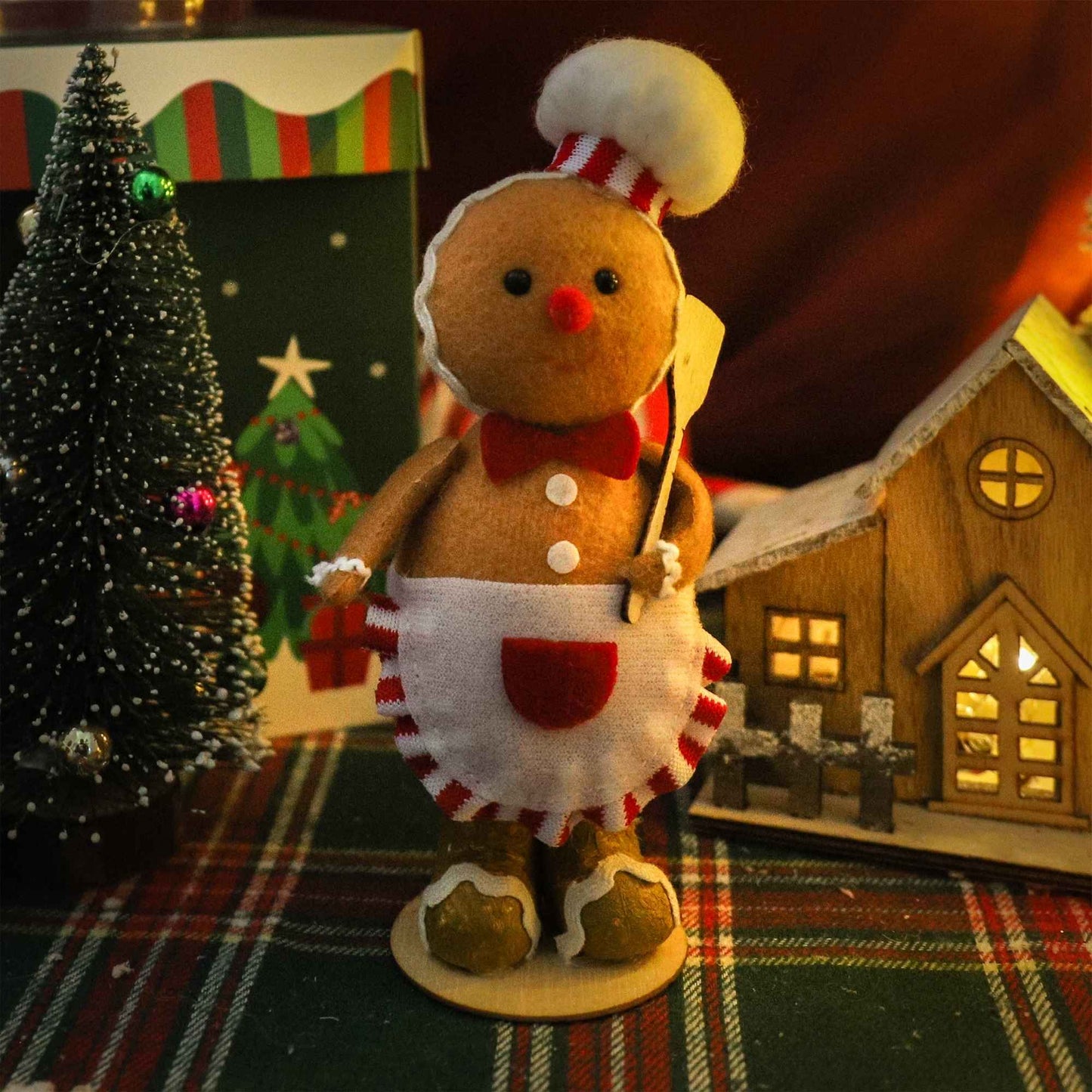 Plush Gingerbread Dolls Gingerbread Sitter Chef Gingerbread Man Christmas Ornaments For New Year Party Decorations Home Supply
