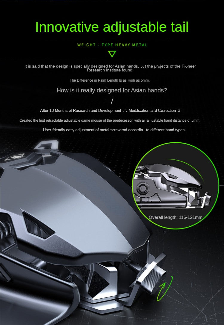 Hot Selling Mechanical Wired Gaming Mouse 9 Keys Macro Definition 12800DPI RGB Backlit Gaming Computer Mouse for Laptop Desktop