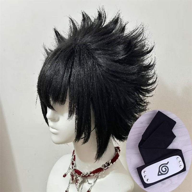 HOKAGE NINJA Sasuke Cosplay Peruca Sintética Curta Reta Anime Coser Fibra Resistente ao Calor Peruca de Alta Qualidade Festa de Halloween