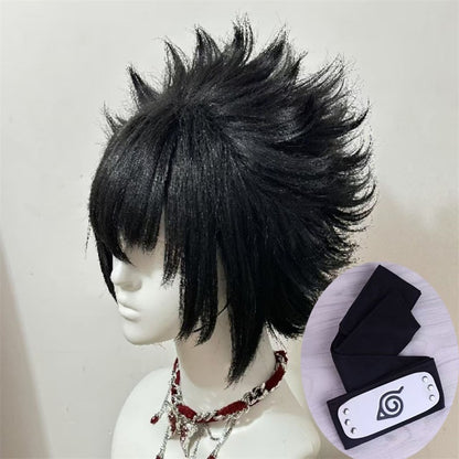 HOKAGE NINJA Sasuke Cosplay Peruca Sintética Curta Reta Anime Coser Fibra Resistente ao Calor Peruca de Alta Qualidade Festa de Halloween