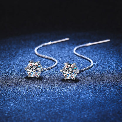 Brincos Pendentes de Moissanite de Dez Quilates para Mulheres, Joia Elegante com Corte Hexagonal, Presente de Luxo para Aniversário e Festas