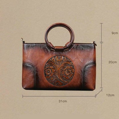2025 New High Quality Leather Women Handbag Retro Handmade Embossed Shoulder Bag For Women Large Capacity Female Messenger Bags
