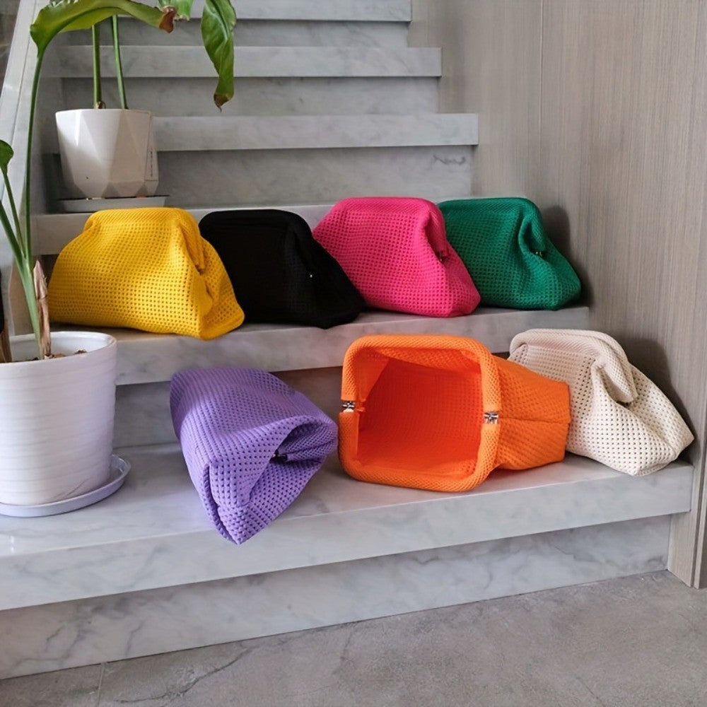 Storage Bag Polyester Summer Beach Clutch Bag Soft Elastic Small Crochet Handbag Breathable Large Capacity Purse Party ?????