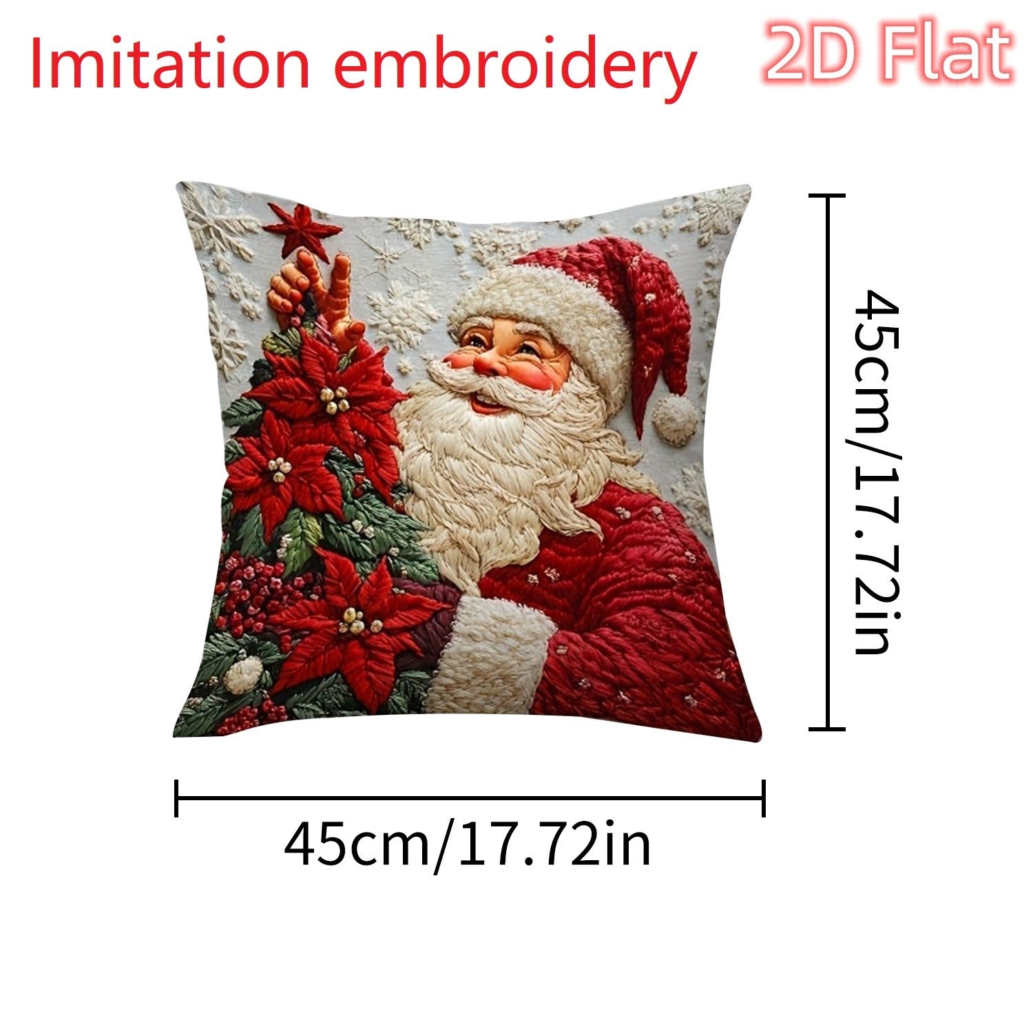 1pcs 2D Christmas Pillow Cover Xmas Party Decoration 2025 Xmas Holiday Santa Claus Pillow Cover Navidad Natal New Year Gift 2026