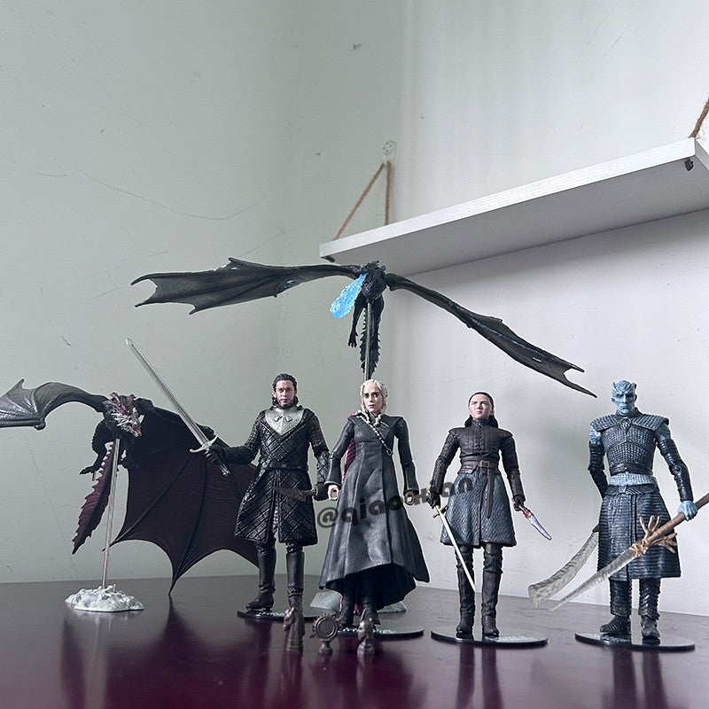 Jon Snow Night King Daenerys Targaryen Frost Wyrm Viserion Black Ice Dragon Rhaegal Action Figure Model Toys Desktop Decoration
