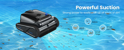 2025 Upgraded Y50 Auto Swimming Pool Cleaner Powerful Cordless Robotic Cleaner with 4 Motors Self-Parking for Above Ground Pools