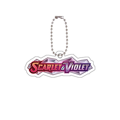 Chaveiro de acrílico de série completa para Mega Evoluções em inglês Sv10 Sv11 Sv9 151 Logotipo Anime Pingente de acrílico de decoração de bolsa