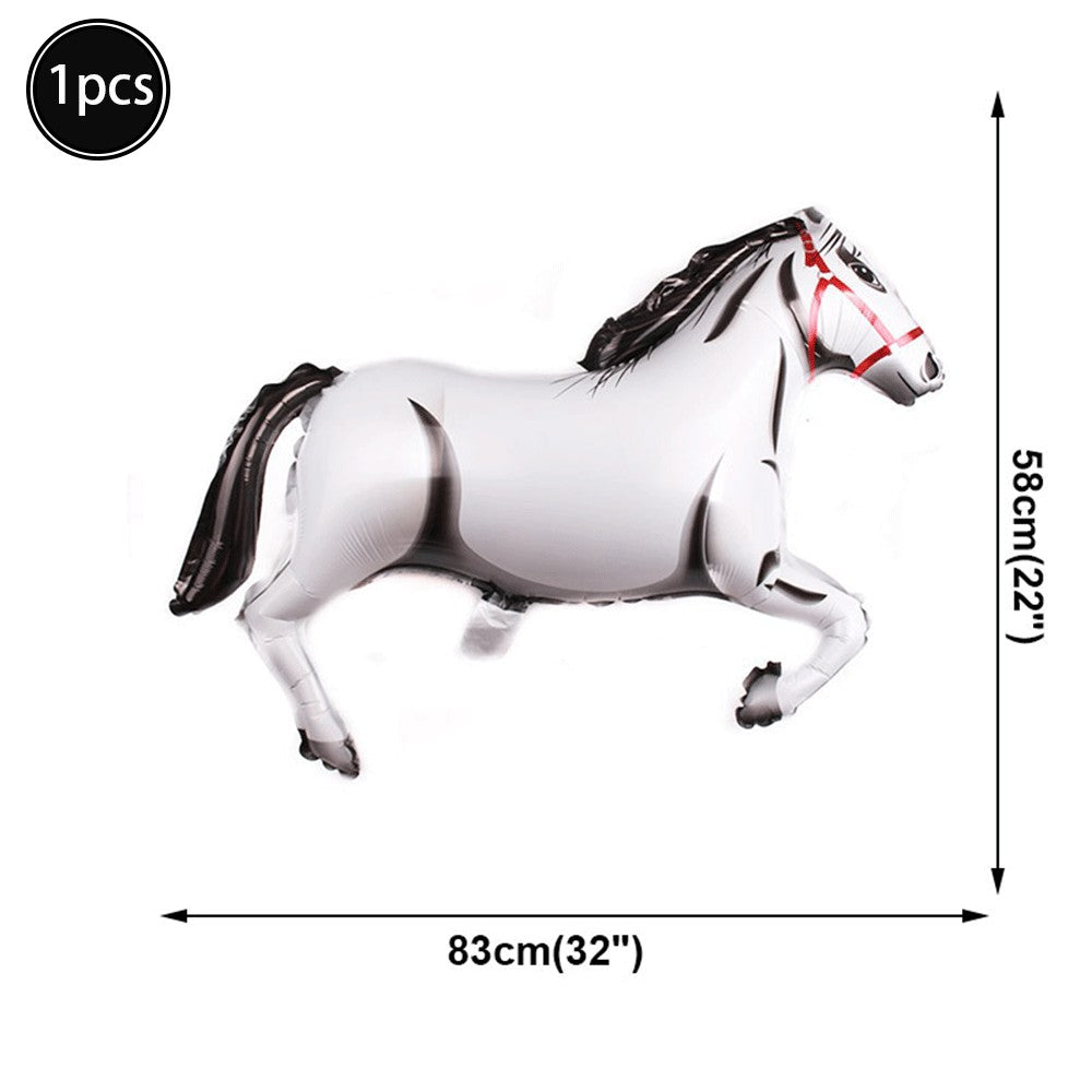 1pc Oversized Horse Balloon Cowboy Giant Horse Aluminum Film Balloon Farm Animal Horse Theme Birthday Party Decoration Kids Toys