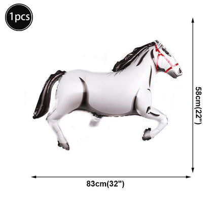 1pc Oversized Horse Balloon Cowboy Giant Horse Aluminum Film Balloon Farm Animal Horse Theme Birthday Party Decoration Kids Toys