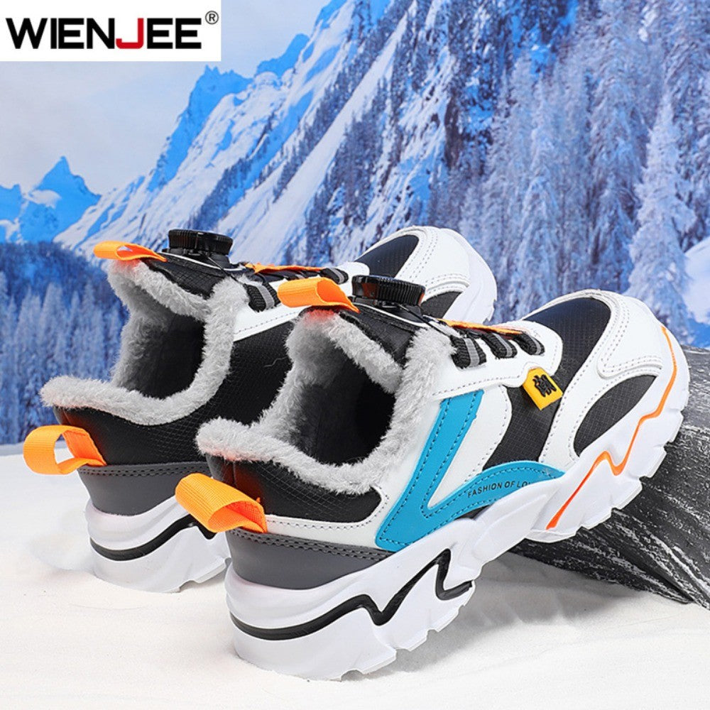 Winter Kids' Cotton Shoes For Boys Warm Plush Anti-slip Children Running Sneakers Outdoor Comfortable Casual Walking Shoes