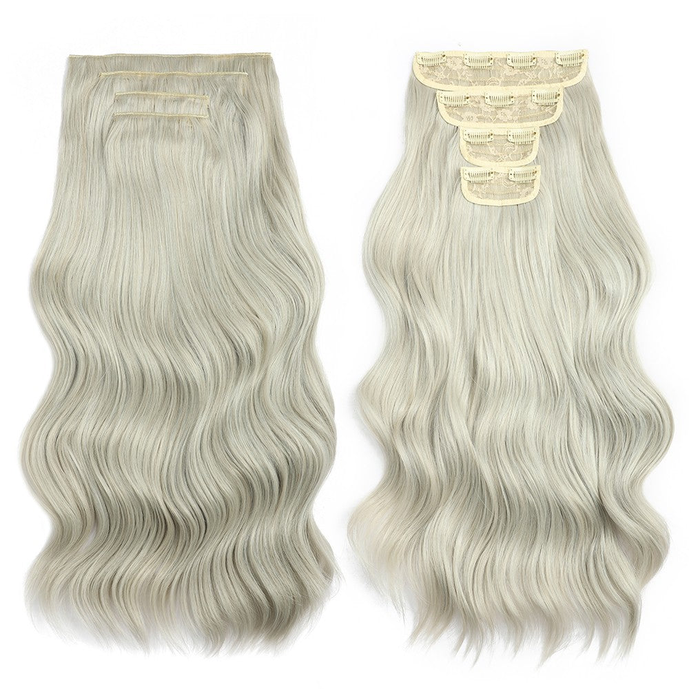 Bio Body Wave Clip in Hair Extensions 22 polegadas 4 peças/lote 220g Macio Natural Fibra Sintética Resistente ao Calor Clip in