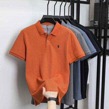 100% pure cotton summer new fashionable men's shortsleeved luxury customized business polo shirt exquisite embroidery Tshirt top