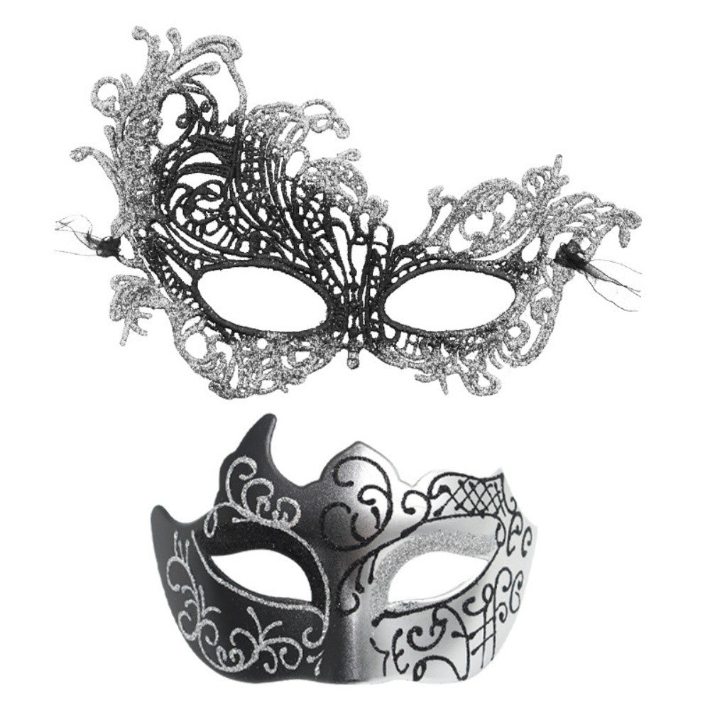 2PCS/set Couple Masks Lace Women Mask Men Painted Half Face Mask Eye Mask Set Party Masquerade Wedding Decoration Costume Prom