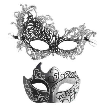2PCS/set Couple Masks Lace Women Mask Men Painted Half Face Mask Eye Mask Set Party Masquerade Wedding Decoration Costume Prom