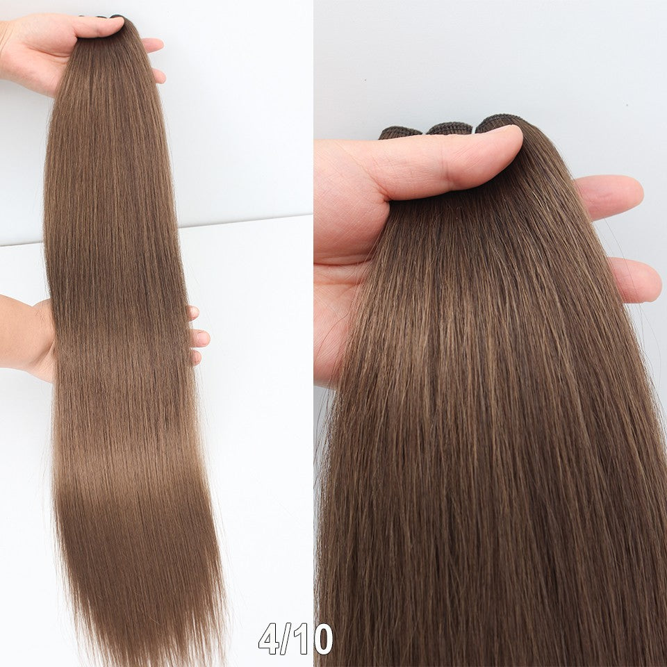 Cabelo Sintético Russo Liso de 65cm 200g, Extensões de Cabelo de Fibra com Bio Proteína Resistente ao Calor, Rabo de Cavalo para Cosplay