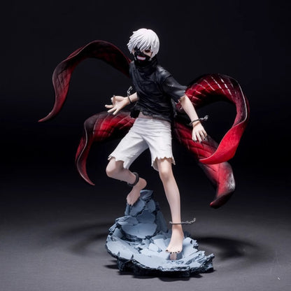 24cm Kaneki Ken Touka Figura com Máscara de Centopeia Anime Figura Meia Criatura Humana Modelo Colecionável Decoração de Mesa Brinquedo de Presente
