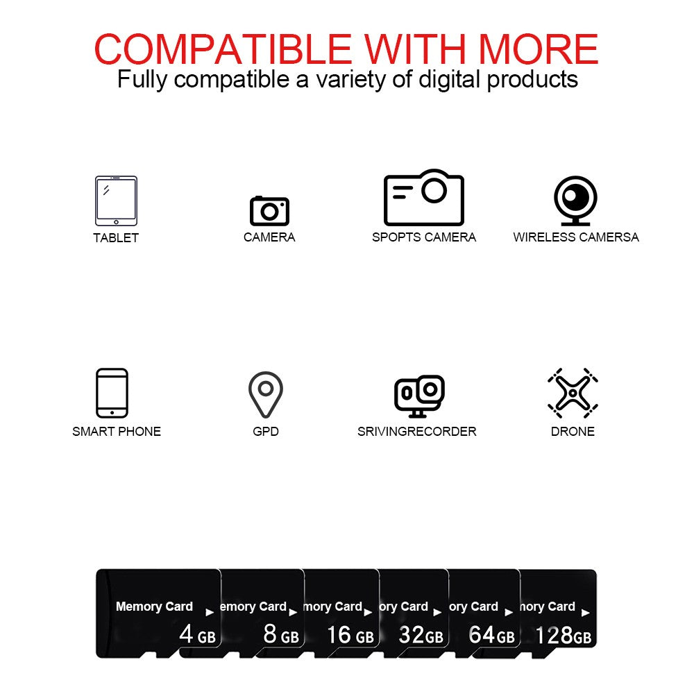 10pcs/lot Mini TF SD Memory Card 128GB 64GB 32GB 16GB 8GB High Speed Flash TF SD Card 128 64 32 16 8 GB TF SD Card Flash Card