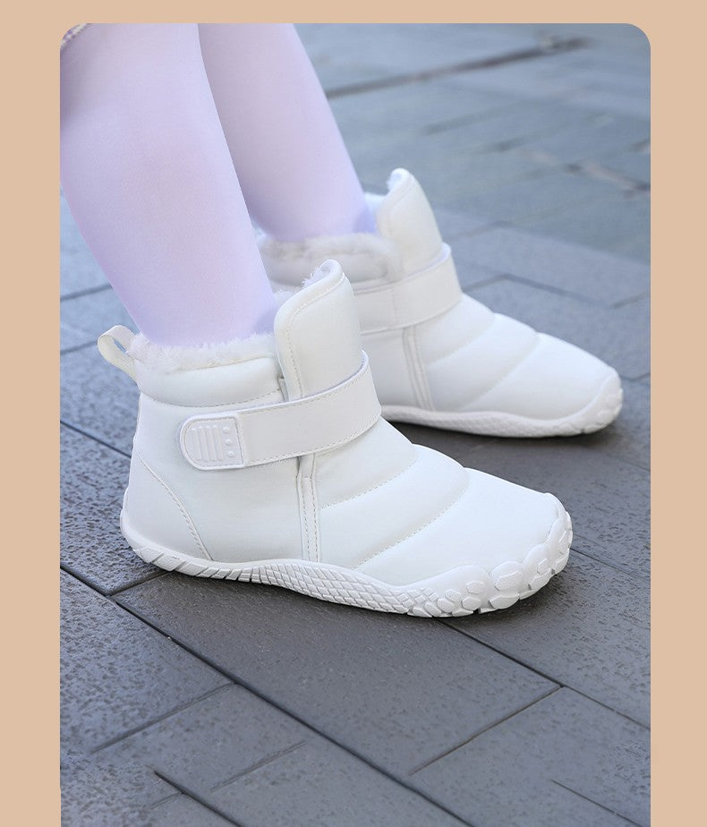 Kids 2025 New Wide Toe Barefoot Snow Boots Boys Girls Winter Minimalist waterproof Sneakers Girls Boys Non-Slip Warm Snow Boots