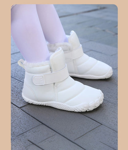 Kids 2025 New Wide Toe Barefoot Snow Boots Boys Girls Winter Minimalist waterproof Sneakers Girls Boys Non-Slip Warm Snow Boots