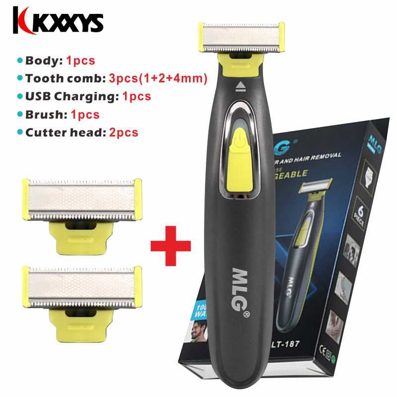 MLG USB Rechargeable Waterproof Washable Rechargeable Electric Shaver Beard Razor Body Trimmer Men Shaving Machine Hair