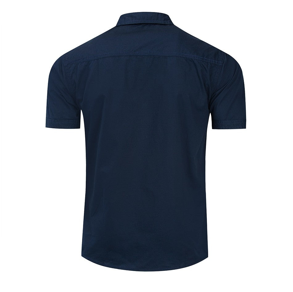 Fredd Marshall New Mens Military Shirt Men Short Sleeve Cargo Shirts 100% Cotton Casual Solid Shirt Male Pocket Work Shirt 55889