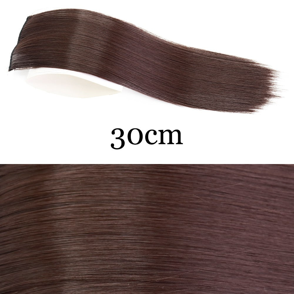 MERISI HAIR Apliques de Cabelo Sintético Liso Invisível com 2 Presilhas, Aumento de Volume, Extensões de Cabelo, Cobertura Lateral Superior