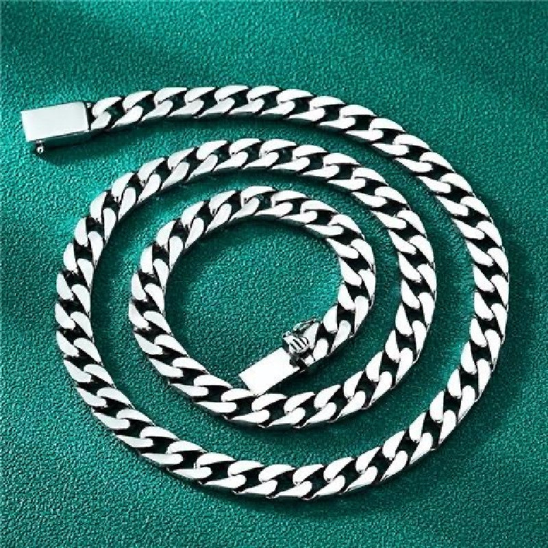 100% S925 Sterling Silver Necklace Bracelet Punk S925 Silver Jewelry Never Fade Carry certificate Men Women Jewelry Gifts