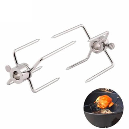 Rotating fix Fork Barbecue Skewer Oven Accessories Food Spit Grill Meat Grade Fork BBQ Forks Skewer Skewer Steel Tool Barbe U9S9
