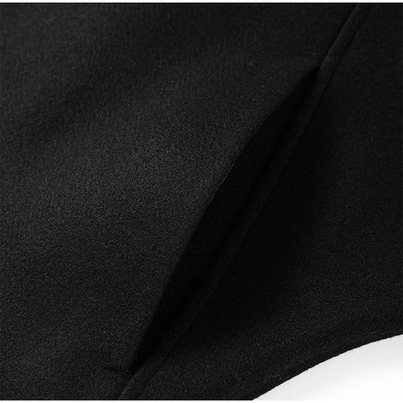 Woolen Zipper Loose Short Jacket Women Long Sleeve Lapel Solid 2025 Autumn Winter Commute Coat Street Office Warm Ladies Outwear