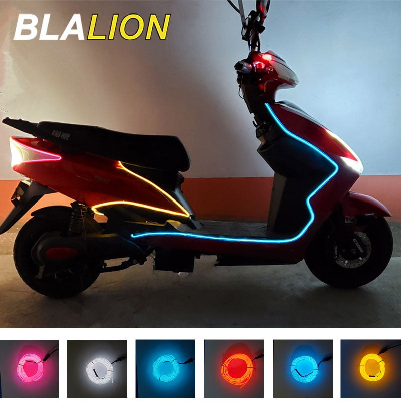 BLALION Lâmpada Ambiente Decorativa para Motocicleta, Luz Neon Impermeável, Fitas de LED Flexíveis com Controlador, Luzes de Atmosfera 12V