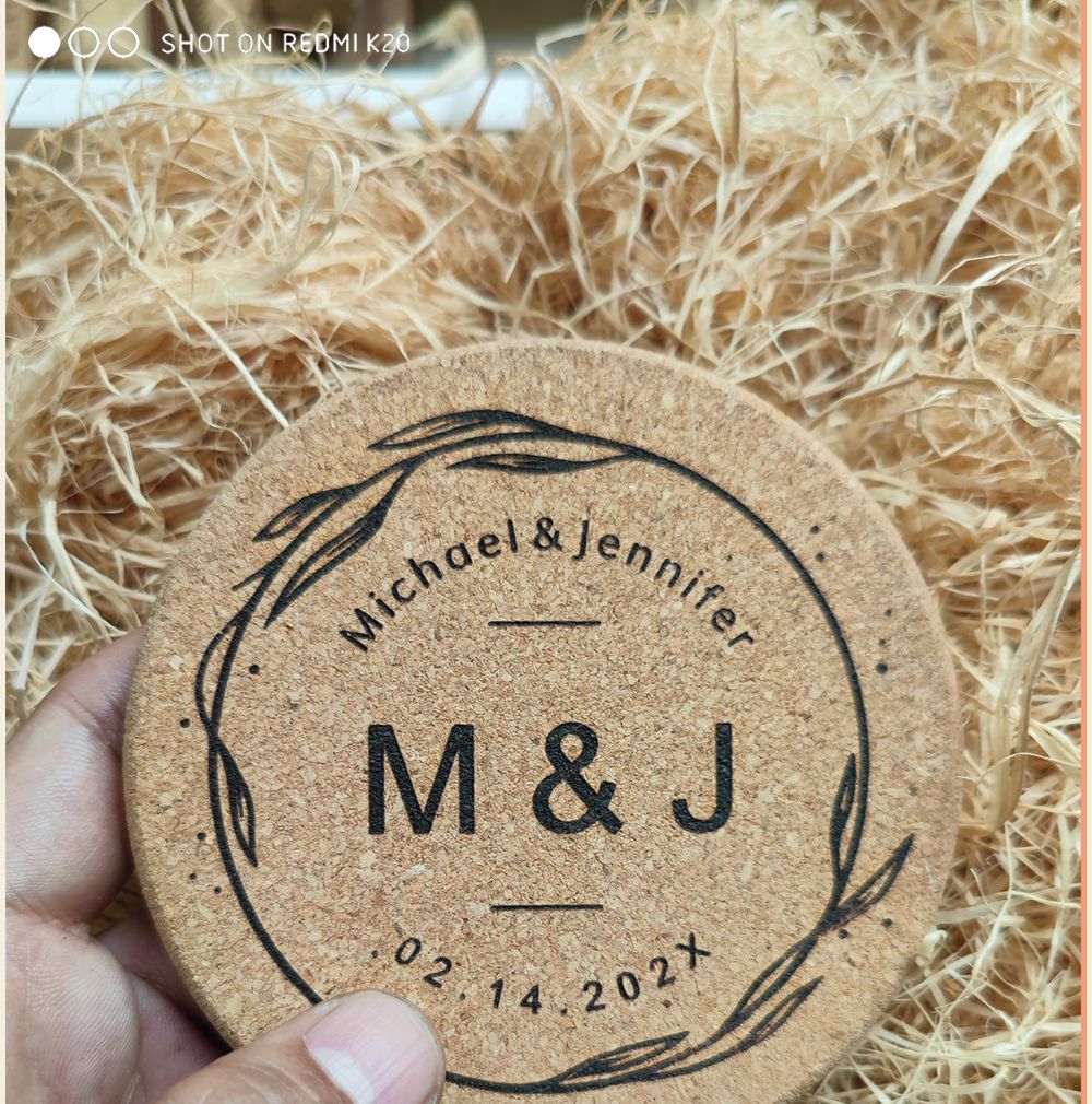 30pcs Personalized Cork Coasters-Tieiw Design-Wedding Favor for Guests Party Bridal Shower Corporate Engraved Coaster Gifts Bulk