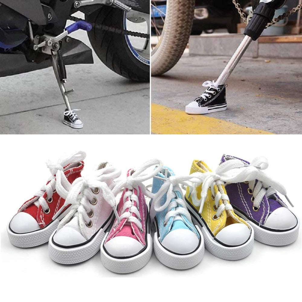 Patinho Engraçado de Apoio Lateral de Moto Mini Sapato Bicicleta Suporte de Pé Moto Cavalete 7,5cm Acessórios de Brinquedo