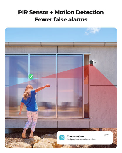 H.VIEW PIR Battery Powered Camera Wireless Outdoor, 2K 3MP WiFi Security Camera with Spotlight Siren, 2-Way Audio, Waterproof