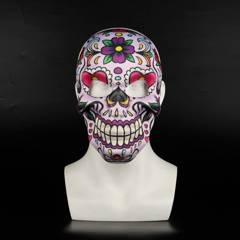 2023 Masks Mexican Day of The Dead Skull Mask Cosplay Halloween Skeletons Print Masks Dress Up Purim Party Costume Prop
