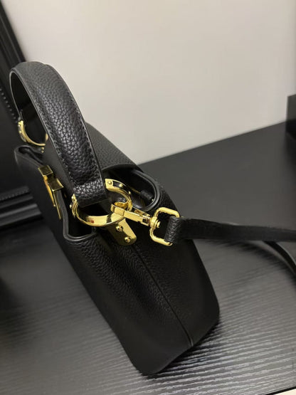 New Vintage Shoulder Bag for Women Cowhide Underarm Crossbody Bucket Bag Ladies Luxury Designer Handbags with Original Logo