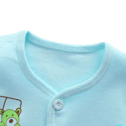 Newborn Baby Suits Boy Girl Clothes Sets Tops Pants Bibs Hats Cotton Cartoon Print Baby Clothing Cute Infant Outfit 0-3 Months