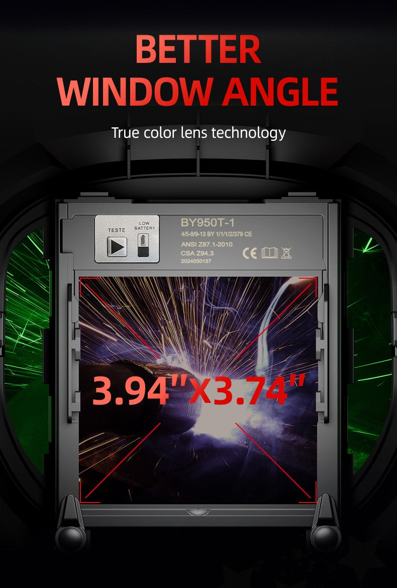 ANDELI Auto Darkening Welding Helmet Panoramic 180° View True Color 4 Arc Sensor Welding Mask for MIG MAG MMA Welder Machine