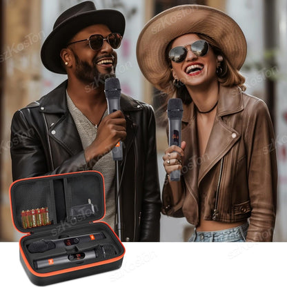 Estojo de Microfone Sem Fio para Sistema de Microfone Duplo Sem Fio JBL Estojo de Viagem Universal para Microfone Duplo Portátil para Cantar Karaokê