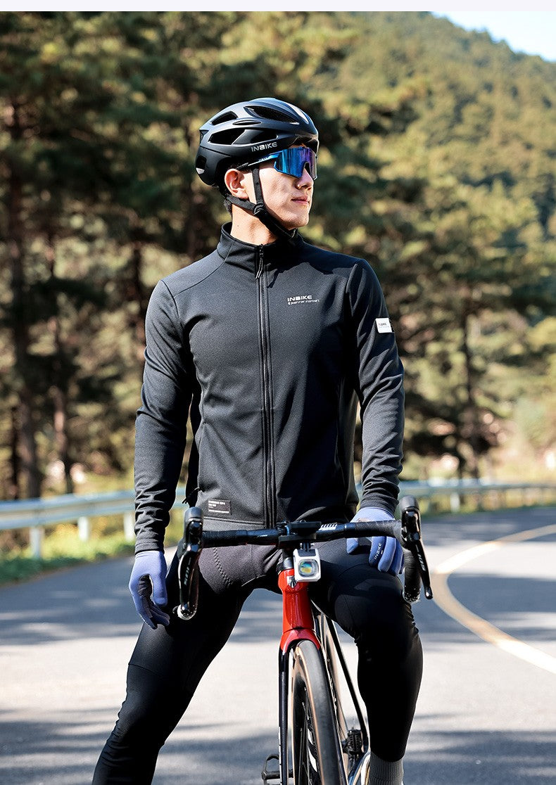 INBIKE Men's Winter Cycling Bike Jackets Windproof Softshell Thermal Bicycle Clothing for Men Warm Fleece Road Bike Windbreaker