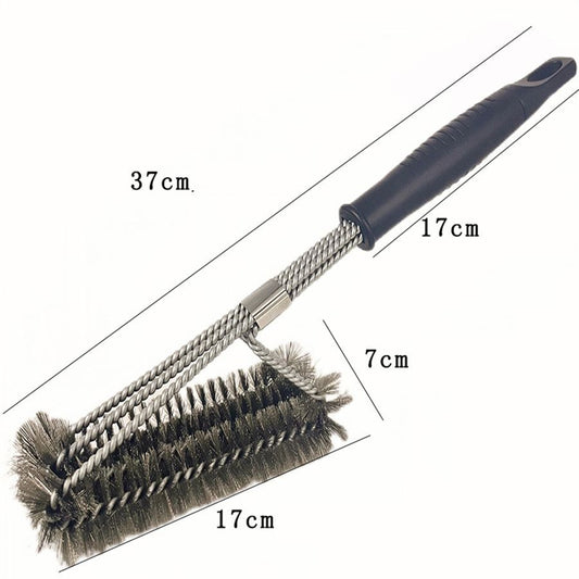 Barbecue Grill Cleaning Steel Brush - Handle Design Wire Brush for Grills/Ovens, Perfect for Kitchen Indoor & Outdoor BBQ Use