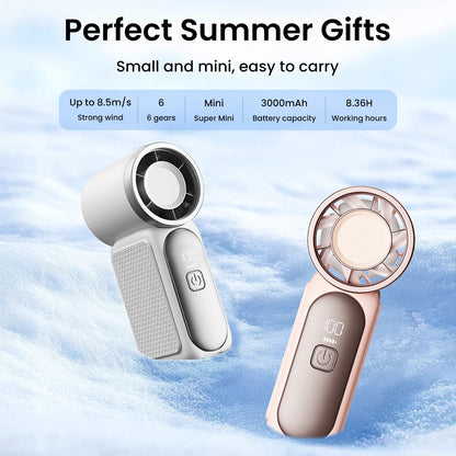 GAIATOP Mini Portable Fan Powerful Trubo Rechargeable Bladeless Fans Ultra-quiet Personal Hand Fan Small Pocket Hand-held Fan