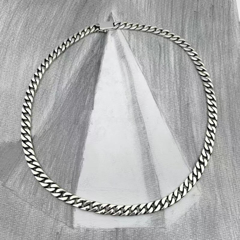 100% S925 Sterling Silver Necklace Bracelet Punk S925 Silver Jewelry Never Fade Carry certificate Men Women Jewelry Gifts
