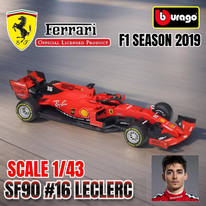 Bburago 1:43 Modelo de Carro de Corrida F1 Réplica em Miniatura Red Bull Mercedes Ferrari Veículo Presente de Natal Brinquedo Infantil para Amigo Menino