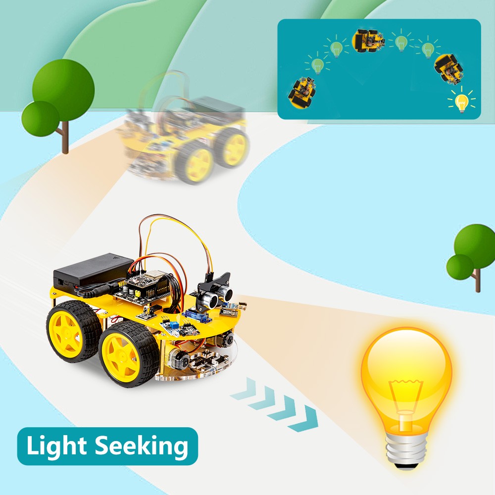 ESP32 Smart Robot Car Kit Carro de Controle Remoto para Projeto de Programação Arduino Kit de Codificação Científica de Educação STEM