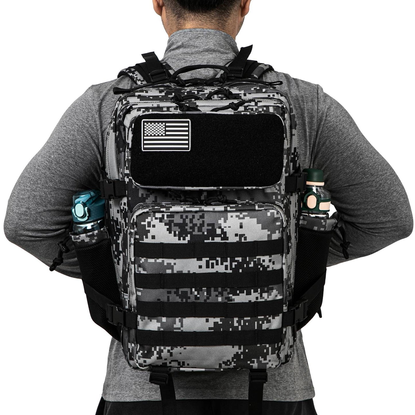 Mochila Tática 45L survival Bag Hunting MOLLE Backpack GYM Para Homens EDC Outdoor Hiking Rucksack com Suporte para Garrafa