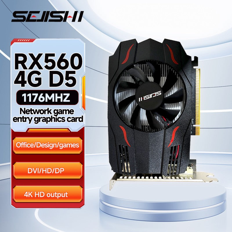 Placa de Vídeo SEJISHI RX 560 4GB AMD Radeon RX560 4GB GDDR5 128Bit 1176MHz Placas de Vídeo para Jogos para PC Desktop