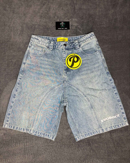 Retro Leaves Camouflage Denim Shorts Y2K Jeans Men Hip Hop Lettering Embroidery Retro Baggy Shorts Low Waist Over The Knee Pants